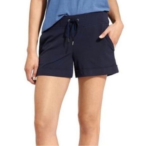 Athleta Midtown 4” Navy Blue Drawstring Cuffed Shorts Size XS - Picture 1 of 8